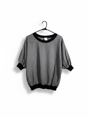 American Apparel Gray Ringer Pullover Short Sleeve OS